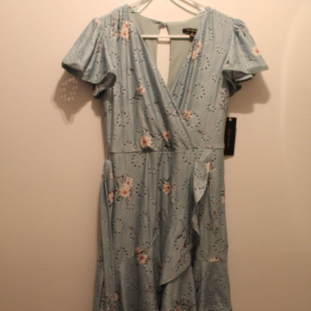 Light Blue Wrap Dress